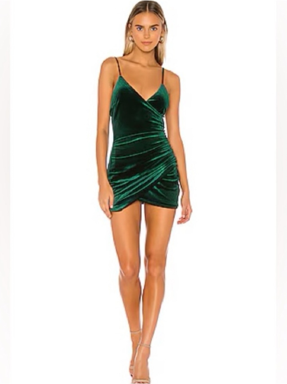 Lovers + Friends Green Velvet Dress